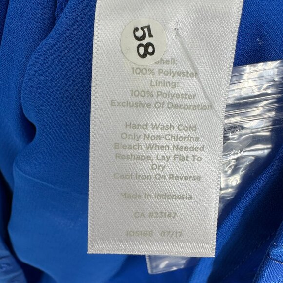 Talbots RSVP Embellished Blouse Top S Sleeveless Applique Gold Trim Circles Blue - Picture 11 of 11